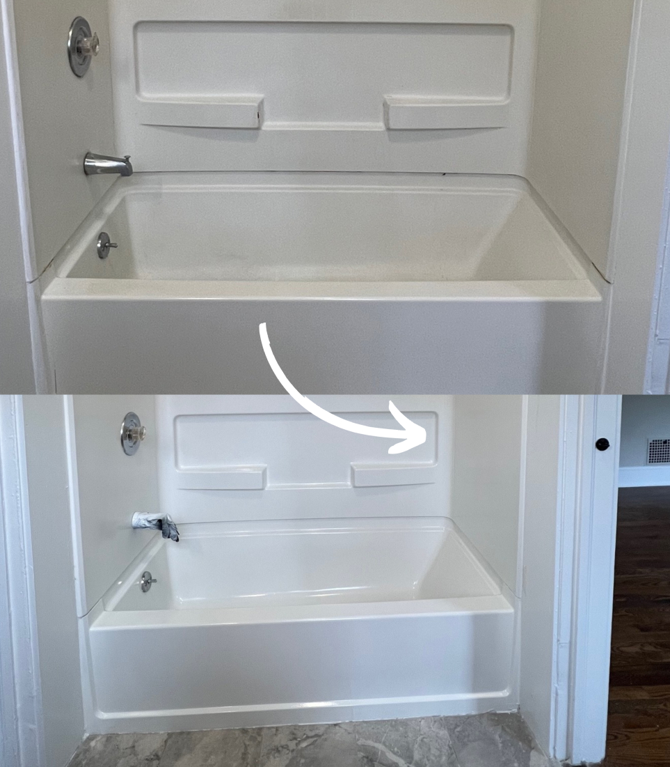 Fiberglass shower refinish