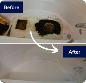 Fiberglass tub refinishing example