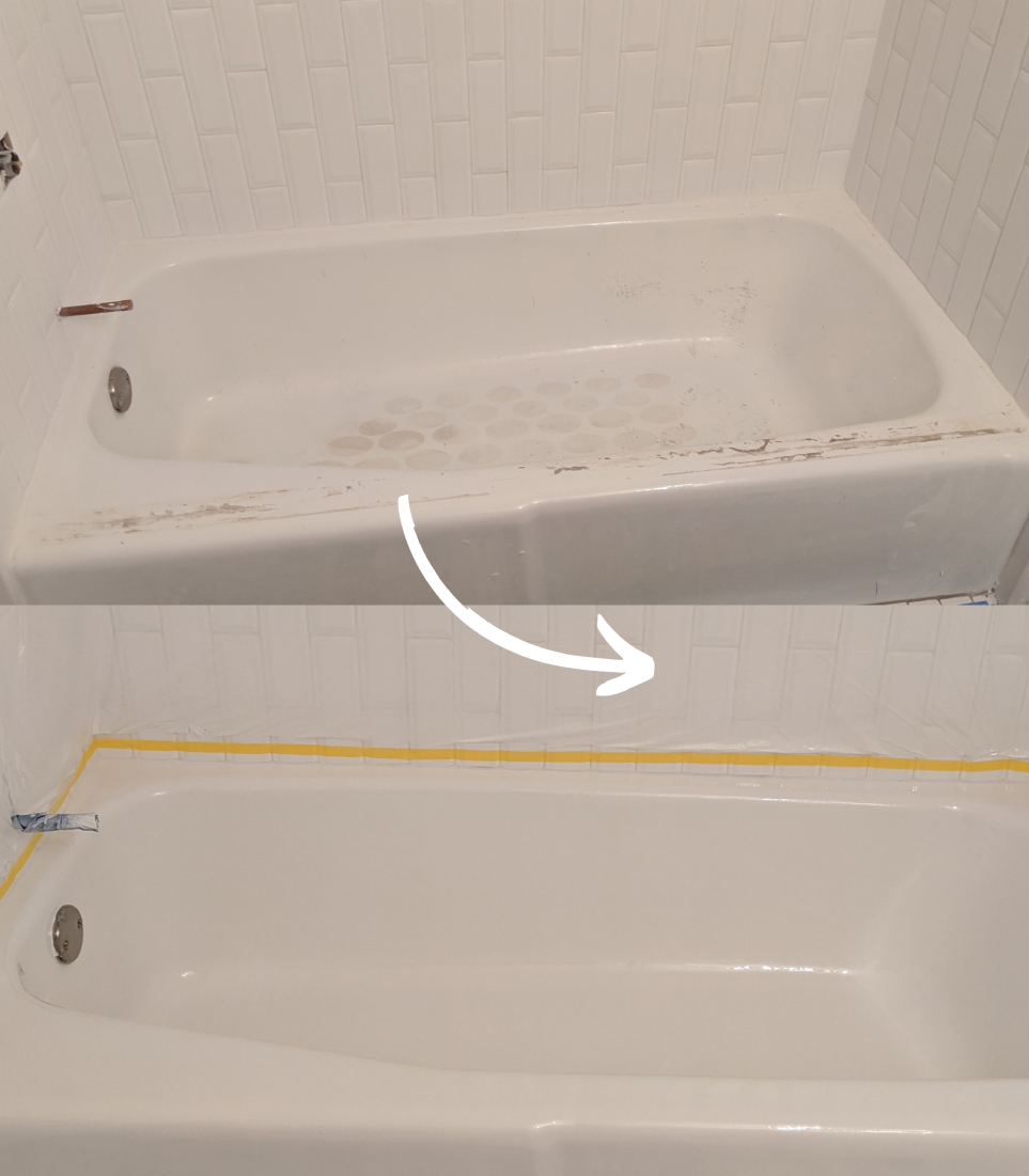 Tub bottom repair and refinish